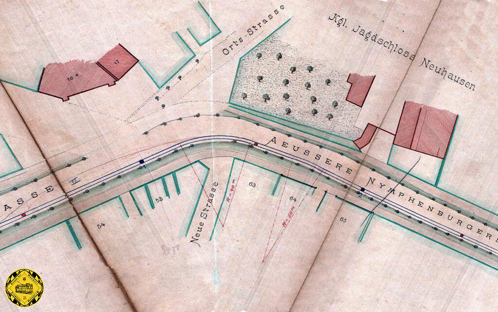 Die Planung der Verlängerung der Trambahnstrecke vom Burgfrieden über den späteren Rotkreuzplatz vom 20.Januar 1883